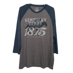 Fanatics Men's Kentucky Derby T-Shirt Raglan 3/4 Sleeves Size Large NEW NWT